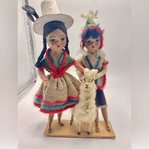 Colorful Peruvian Dolls with Llama